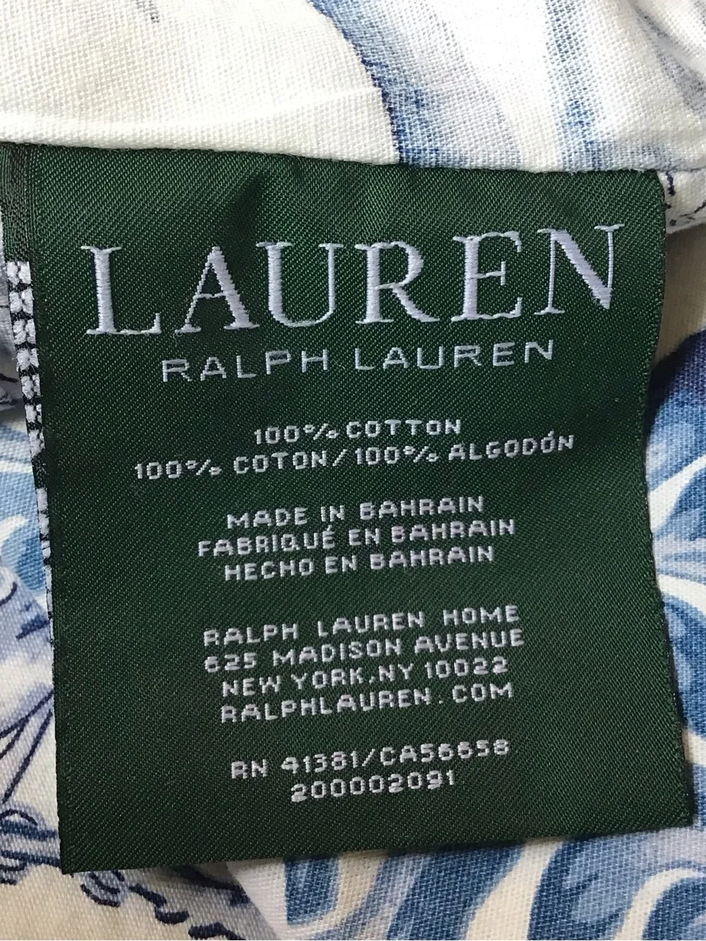 Vintage Ralph Lauren Pheasants Chinoiserie Blue & White Pillow Case - Picture 5 of 6